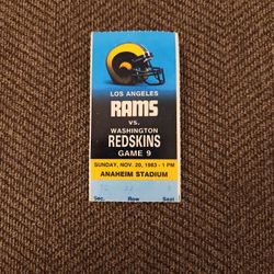Rams Vs Redskins Ticket Stub.