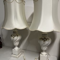 Pair of Porcelain Antique/Vintage Lamps
