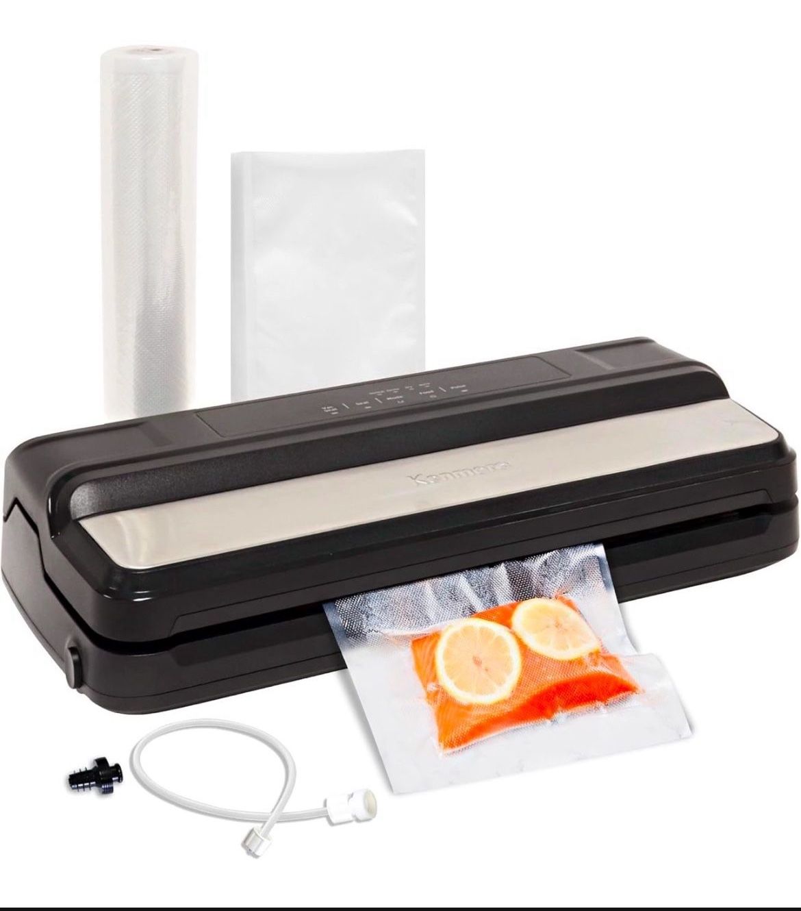 Vacuum Sealer Machine for Food Storage with 7 Preset Modes Dry/Moist Normal/Gentle Pulse Seal Canister Bottle Stopper 16 Ft Bag Roll 10 Bags Stainless