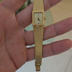 Vintage Wittnauer Italian Woven Band Gold Swiss Women's Watch