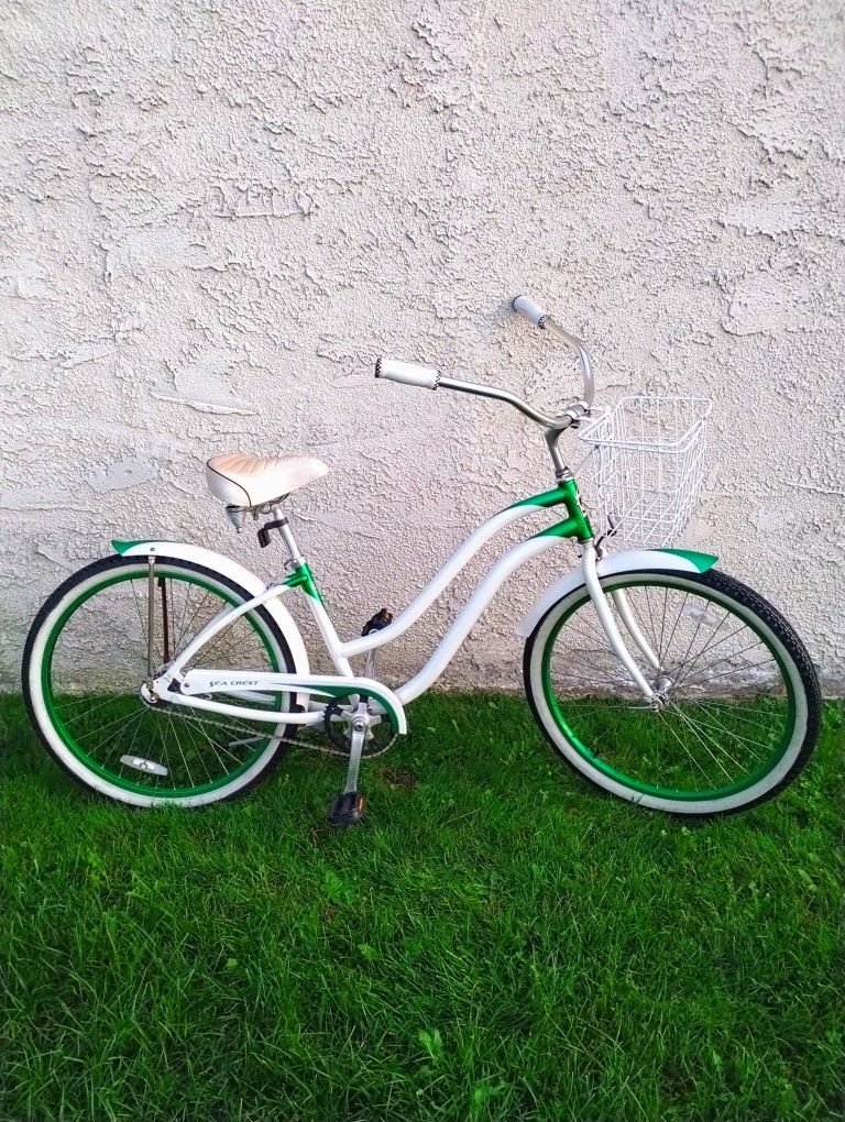Classic Phat Sea Crest 26" Beach Cruiser Bike Bicicleta Basket