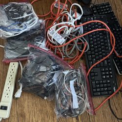 Cables, Extension Cords, Power Strips, Keyboards, and Mice