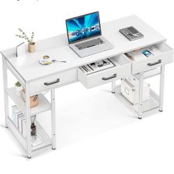 ODK 48x16” Computer Desk With Fabric Drawers & Storage Cabinet
