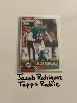 Jacob Rodriguez Miami Dolphins LB Topps Rookie Card.