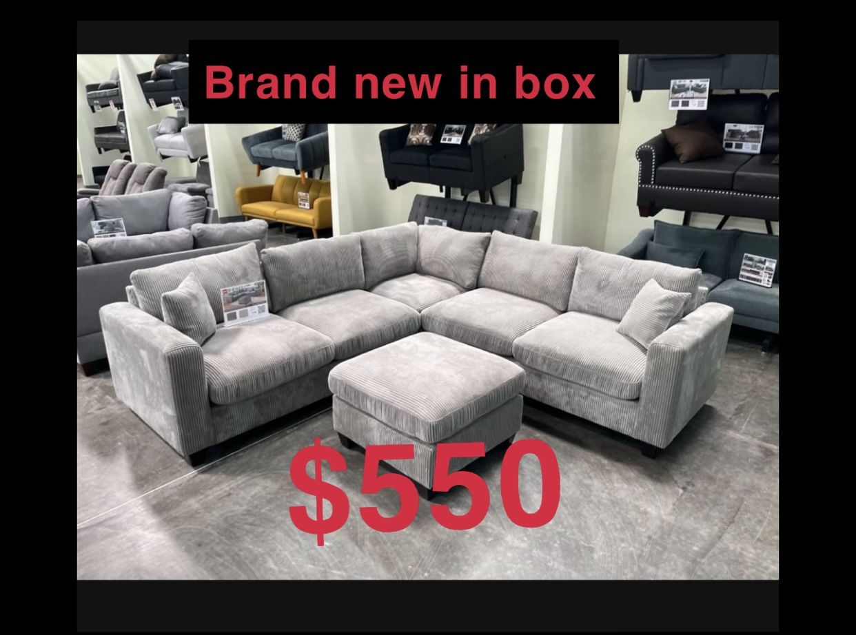 Brand New Sectional With Ottoman Included