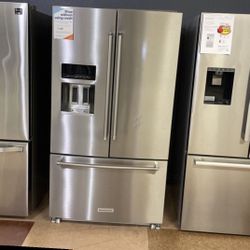 KitchenAid 3 Door French Door Refrigerator With Water Dispenser And Ice Maker