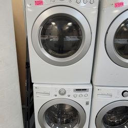 LG Front Loading Washer And Stackable Gas Dryer Set 