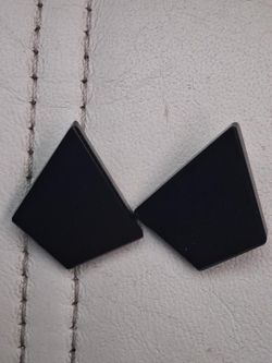 Vintage Mexico 925 sterling Black Obsidian Pyramid Stones Set of 2