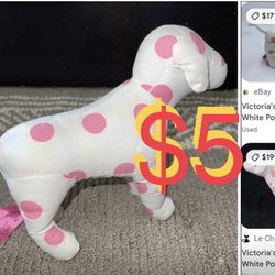 $5 Victoria Secret Polka Dot Plush Dog in great condition