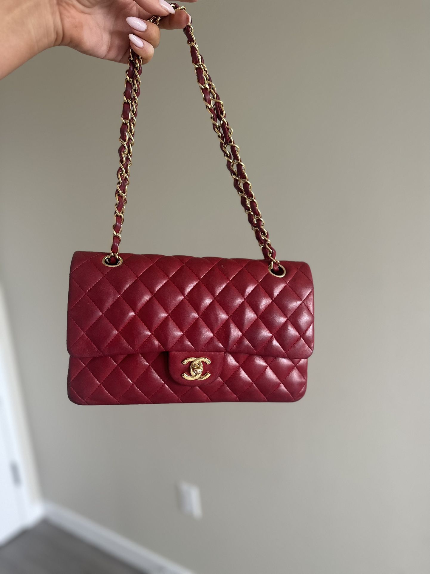 Chanel Vintage Classic Double Flap Bag Medium - Red 