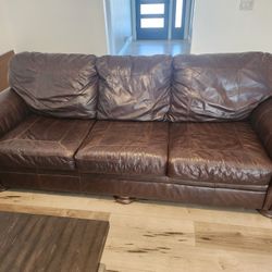 Large, Leather Dark Brown Sofas (2)