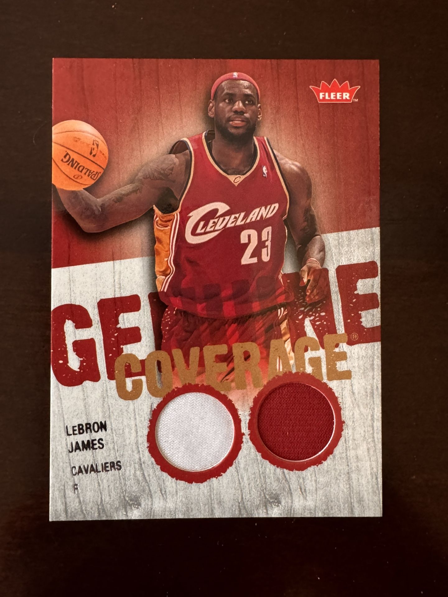 2008 Fleer LeBron James Genuine Coverage Dual Patch Cavaliers