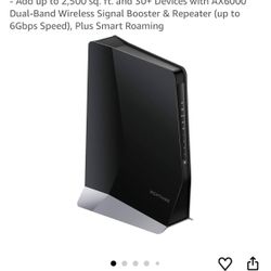 NETGEAR Nighthawk WiFi 6 Mesh Range Extender EAX80 - Add up to 2,500 sq. ft. and 30+ Devices with AX6000 Dual-Band Wireless Signal Booster & Repeater 