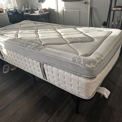 Twin XL Mattress + Metal Frame – Like New