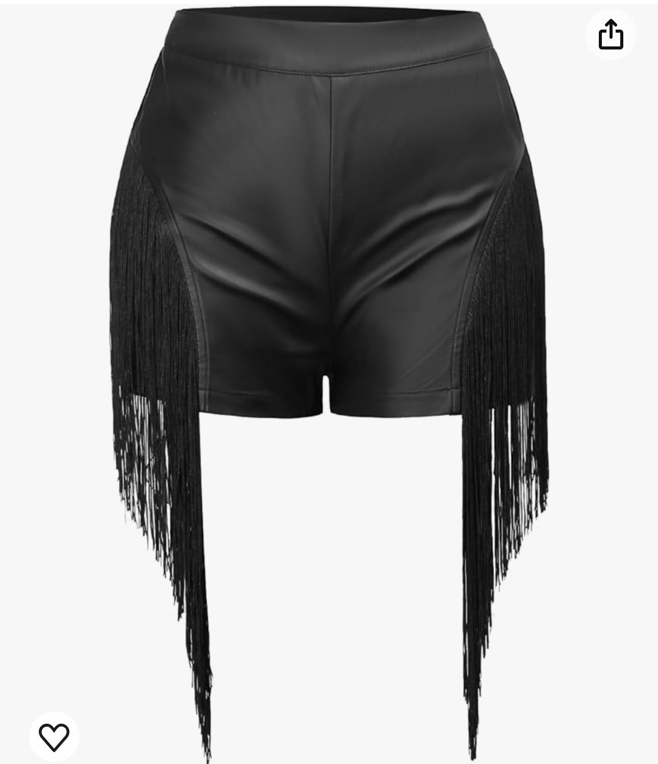 Womens High Waisted Faux Leather Tassels Shorts Casual Fringe Sexy Shorts Clubwear