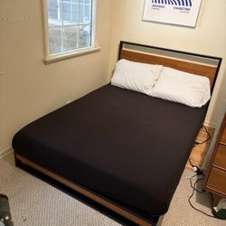 Full Size Platform Bed Frame & Memory Foam Mattress Set | Modern Industrial Style 🛏️