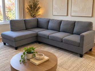 Modern Gray L-Shaped Sectional Sofa with Chaise – Delivery Available