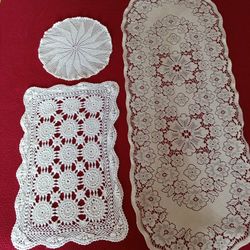 ALL 3 VINTAGE DOILIES FOR $10