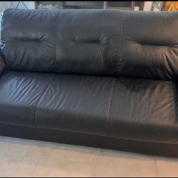 Black Faux Leather Couch