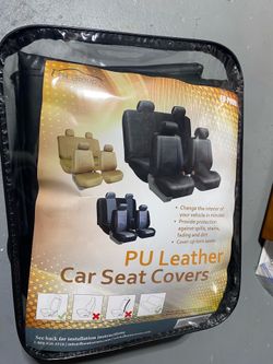 NEW FH Group PU Leather Universal Car Seat Covers Set – Black – $40 OBO