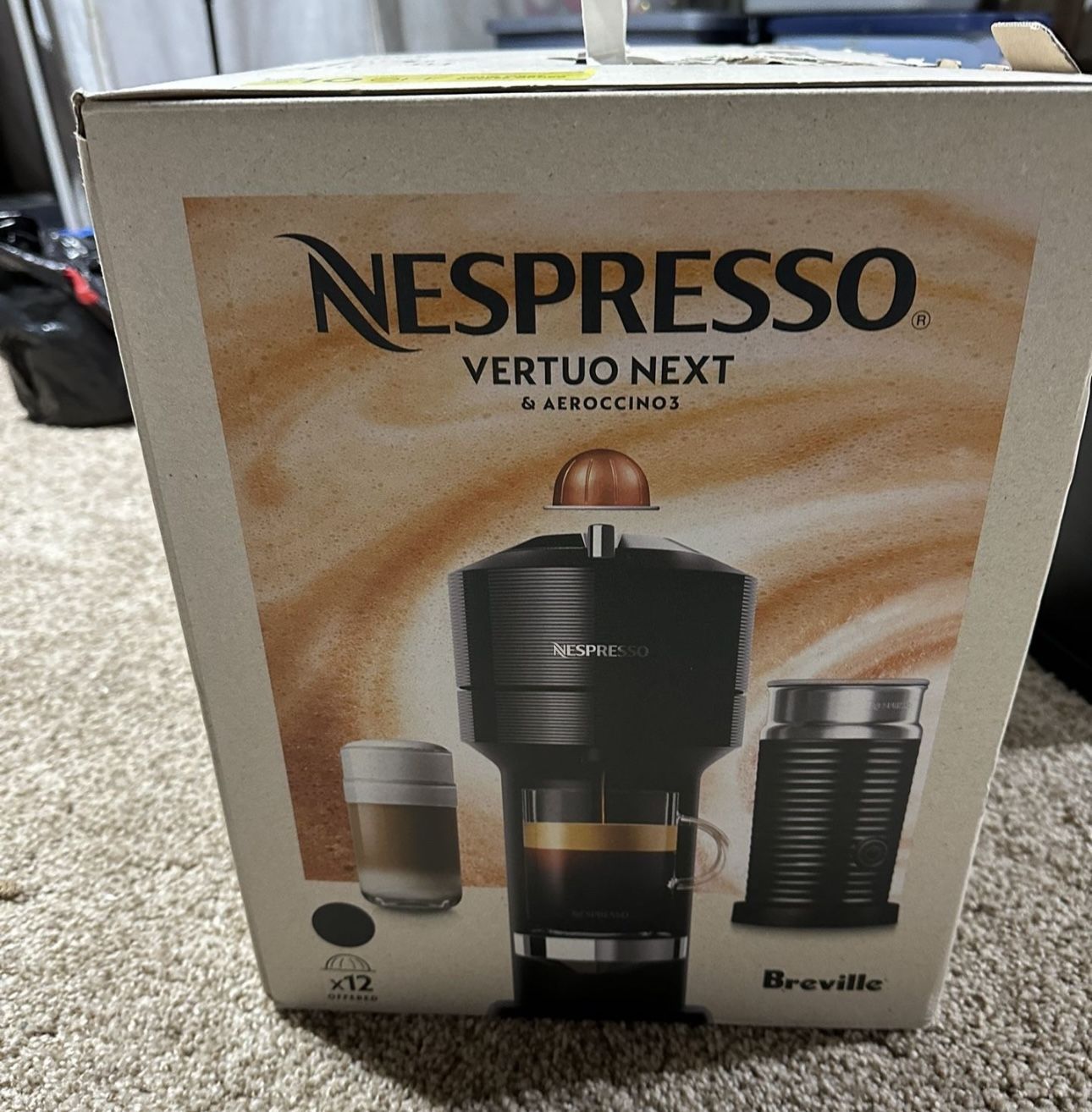 Nespresso VertuoPlus Deluxe Coffee and Espresso Machine by Breville with Milk Frother
