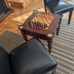 Chess Table With 2 Chairs