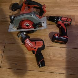 Milwaukee Circular Saw, Drill, Hackzall.