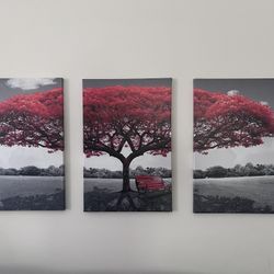 Wall Art, Autumn Tree, Painting On Canvas 
