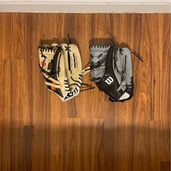 2 Baseball Gloves (Left Hand)