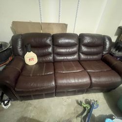 3 Seat Leather Couch