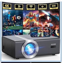 Focus/Auto Keystone] Projector with WiFi and Bluetooth, Native 1080P 4K Supported,FUDONI Outdoor Movie Projector for Home Theater UP to 300", for iOS/
