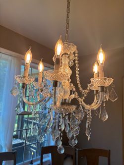 Plastic Crystal Chandelier 6-Light