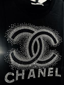 Chanel Ladies T-shirt black with sparkle bling!!! for Sale in