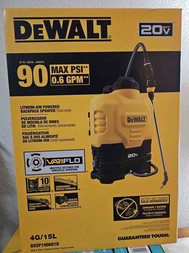 Dewalt 20v Battery Powered Backpack Sprayer