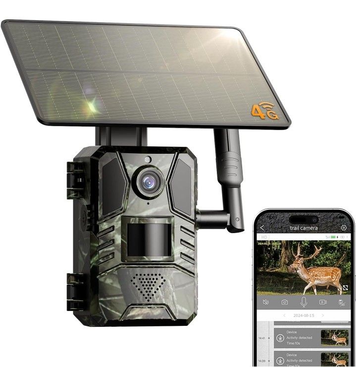2k HD Live Feed Cellular Trail Cameras with Built-in SIM Card 4G Unlimited Data Plan