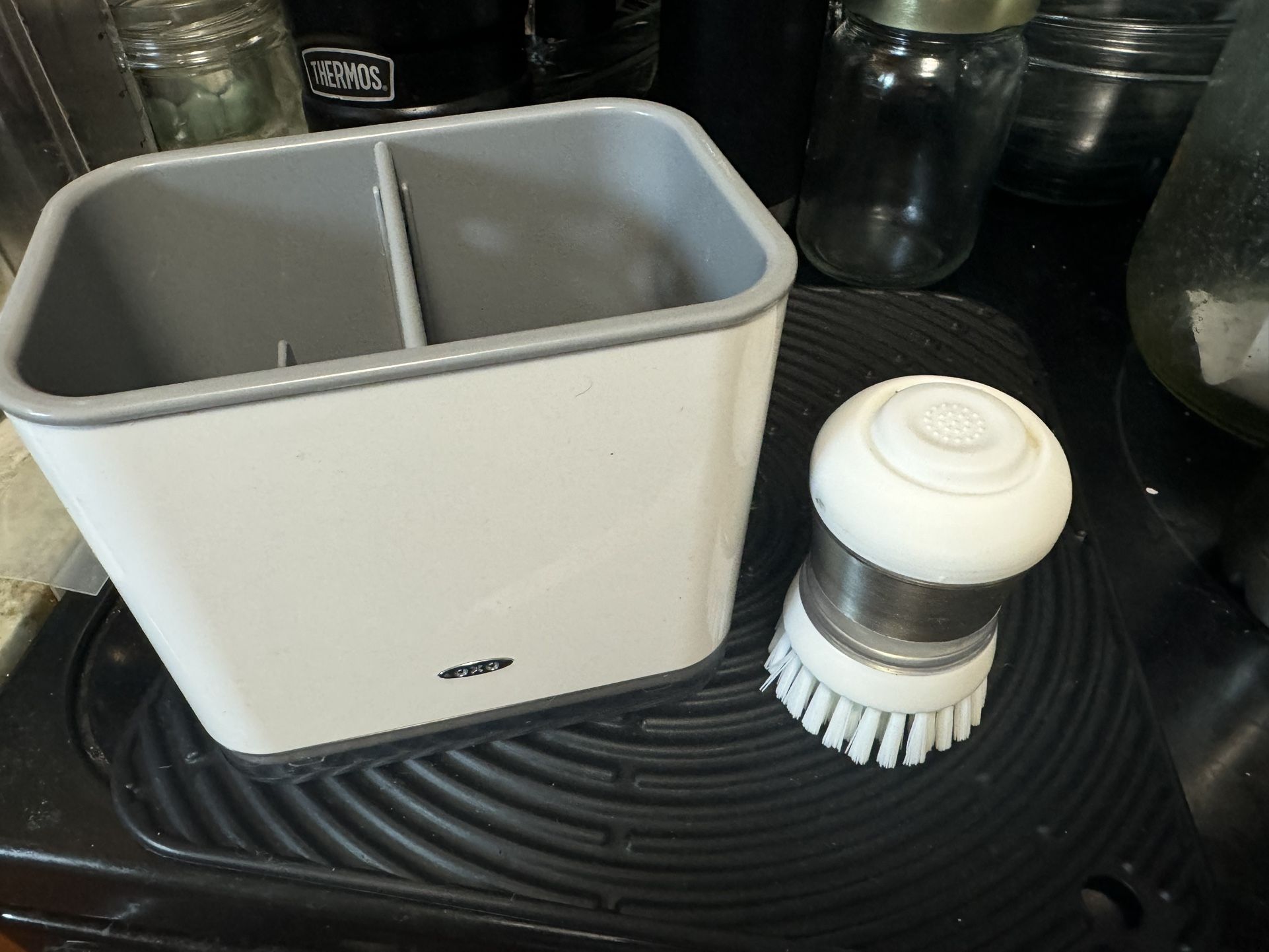 OXO Sinkware Caddy and Soap dispenser brush