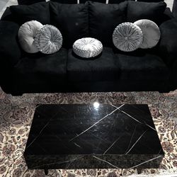 Black Sofa Set (2) And Modern Coffee Table 