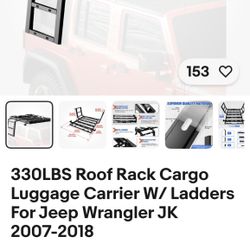 Jeep Wrangler JK 2007-2018 Roof Rack Cargo Luggage Carrier With Ladder