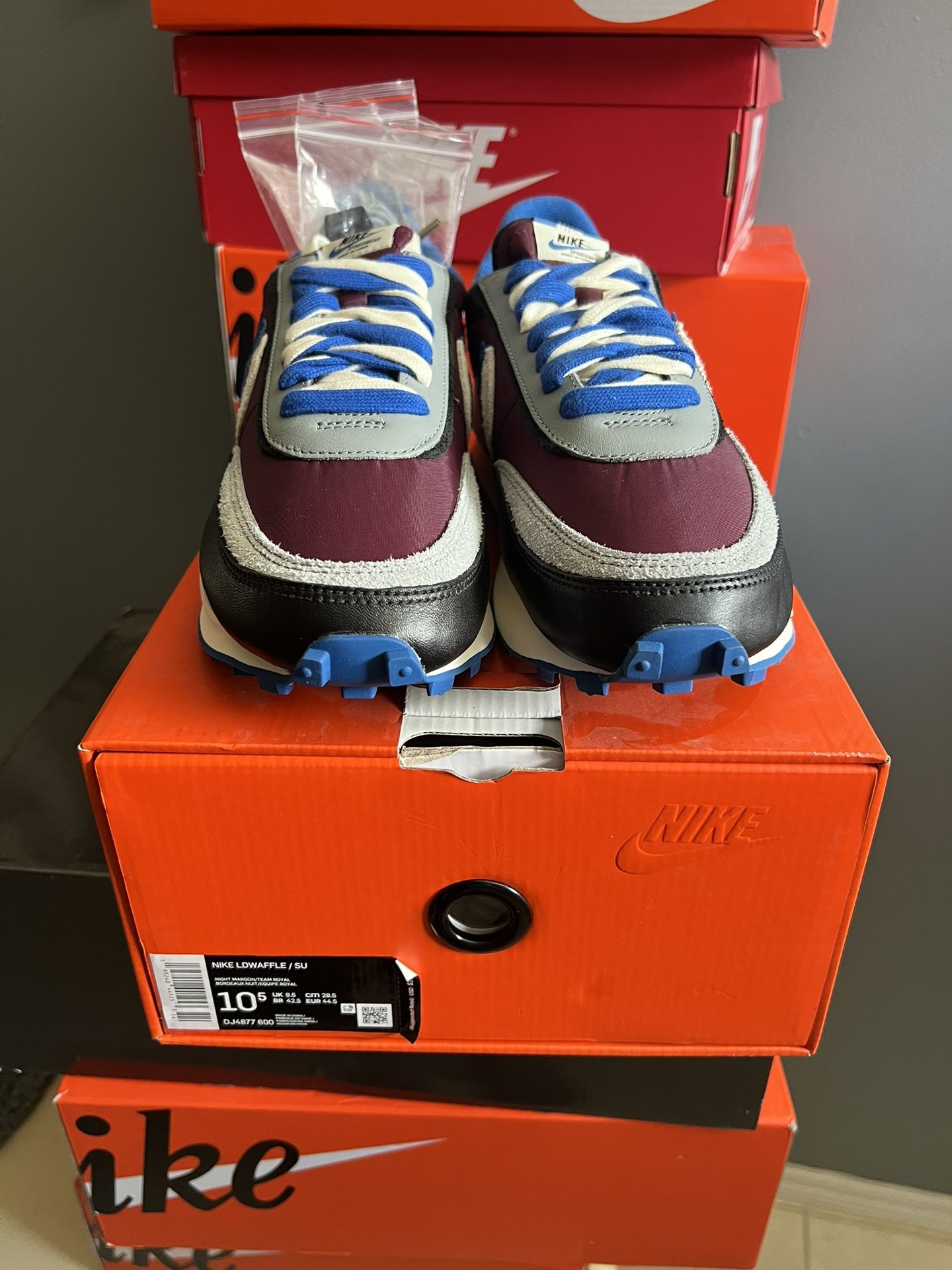 Nike Sacai LDwaffle Undercover Night Maroon Team Royal Size