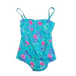 Sea Wave Vintage Retro Floral Swimsuit Womens 14
