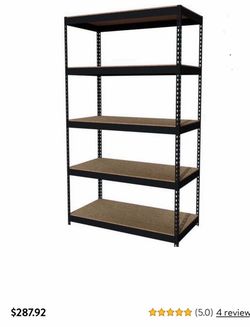 5-Shelf Black Metal Storage Shelving Unit