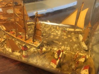 SHIP(s) in a bottle and a private island in Gallon size heavy duty bottle