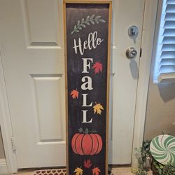 Welcome Fall Pumpkin Porch Decor Wooden Sign 4 Feet Tall