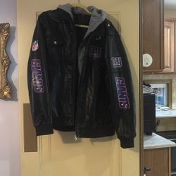 Amazing New York Giants Pu Leather Coat