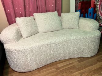 Plush Floor Sofa in Teddy fabric only $199.999- READ Description