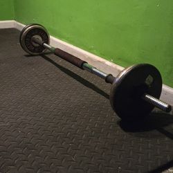 40LB WEIGHTS SET BARBELL AND WEIGHT PLATE SET