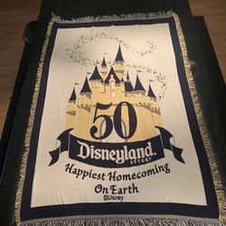 Disneyland 50th Anniversary afghan throw blanket