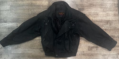 Euro Black Leather Moto Jacket Sz 5 kids
