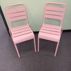 Pink Metal Chairs 