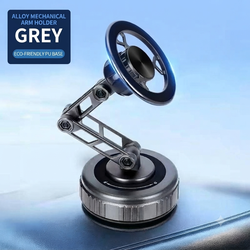 Alloy Mechanical Arm Phone Holder - Grey / Dashboard Mount